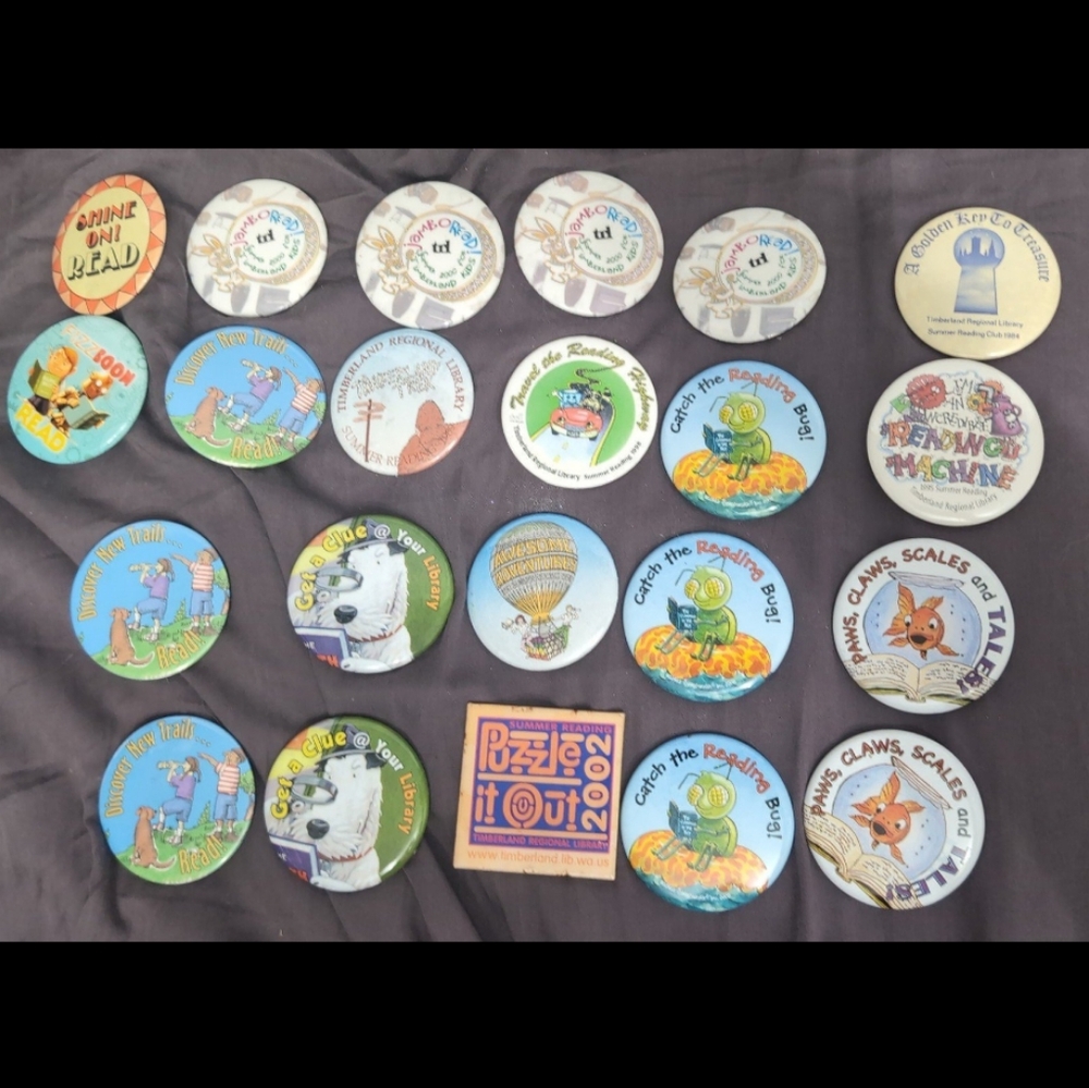 22 Vintage Timberland Library Buttons/Pins